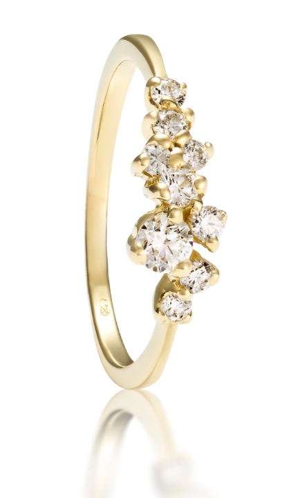 Obrazek Pierścionek LOEE Sparkle z żółtego złota z diamentami