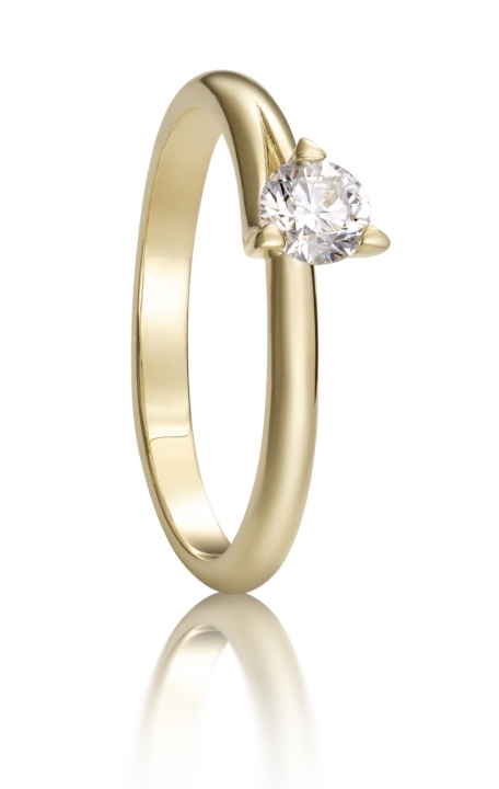 Obrazek Pierścionek zaręczynowy LOEE z żółtego złota z diamentem