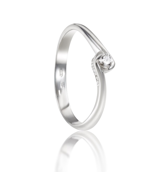 Obrazek Pierścionek LOEE Essence z białego złota z diamentami