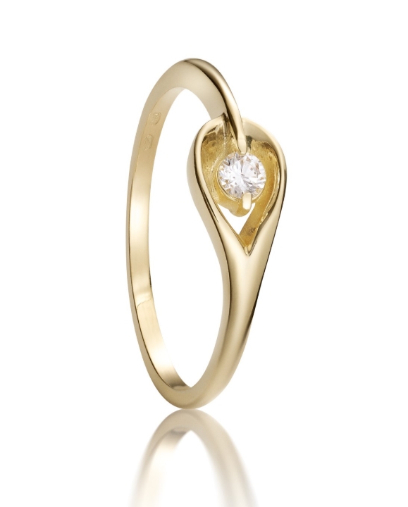 Obrazek Pierścionek zaręczynowy LOEE z żółtego złota z diamentem