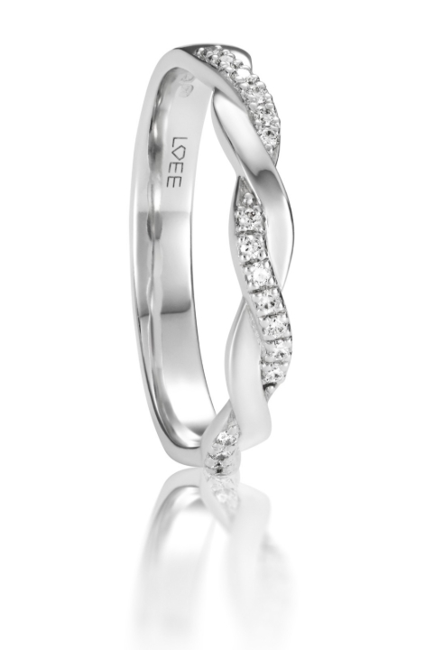 Obrazek Pierścionek LOEE Pure z białego złota z diamentami