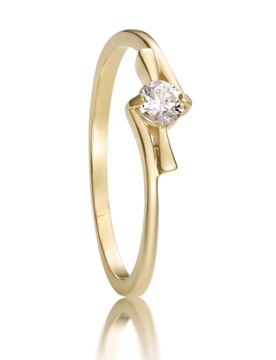 Obrazek Pierścionek zaręczynowy LOEE Essence z żółtego złota z diamentem