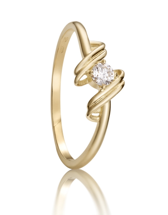 Obrazek Pierścionek zaręczynowy LOEE Essence z żółtego złota z diamentem