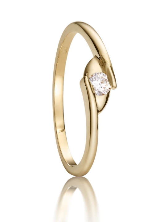 Obrazek Pierścionek zaręczynowy LOEE Essence z żółtego złota z diamentem