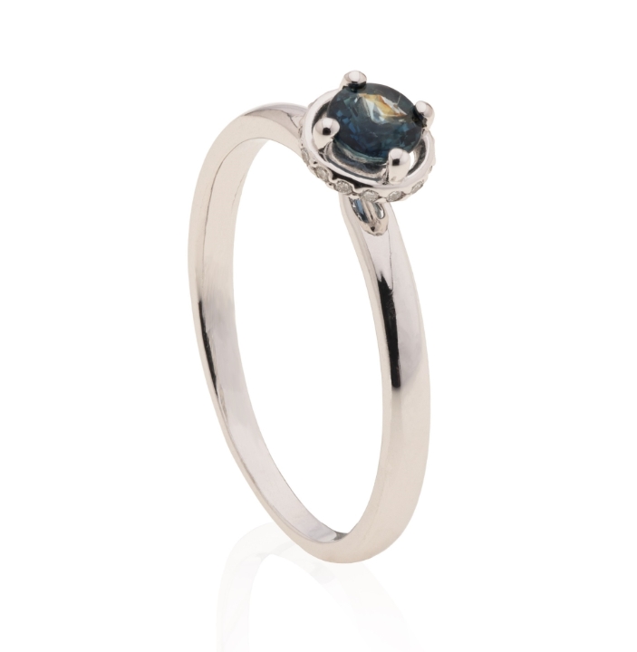 Obrazek Pierścionek LOEE z białego złota z diamentami i szafirami