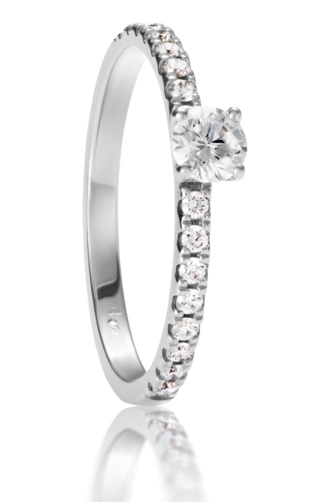 Obrazek Pierścionek zaręczynowy LOEE z białego złota z diamentami