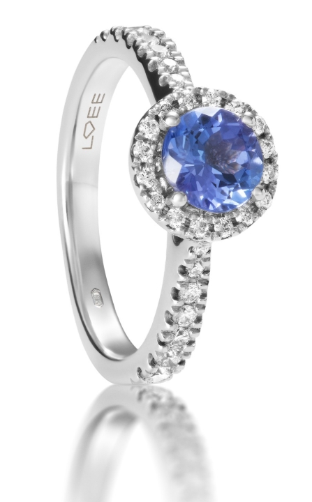 Obrazek Pierścionek LOEE Palette Diamonds z białego złota z diamentami i tanzanitem