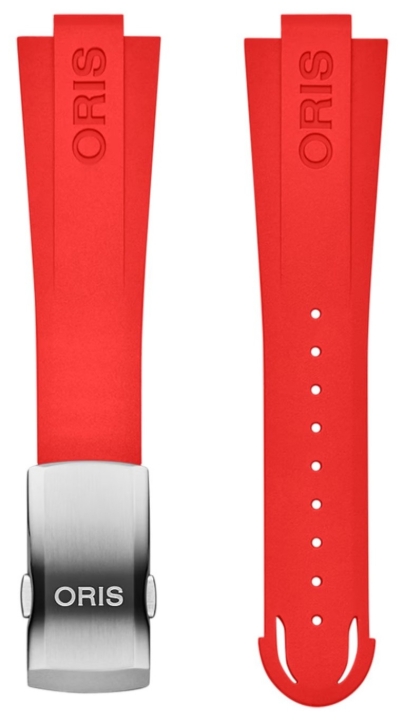 Obrazek Gumowy Pasek Oris Aquis z Zapinką 22 - Czerwony