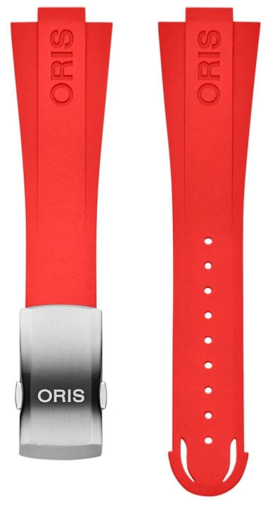 Obrazek Gumowy Pasek Oris Aquis z Zapinką 22 - Czerwony