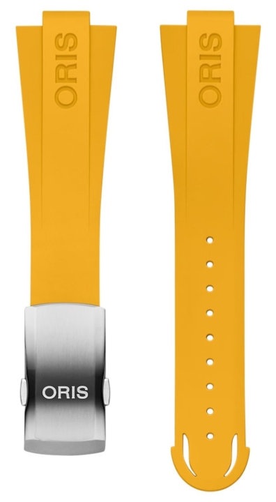 Obrazek Gumowy Pasek Oris Aquis z Zapinką 22 - Żółty