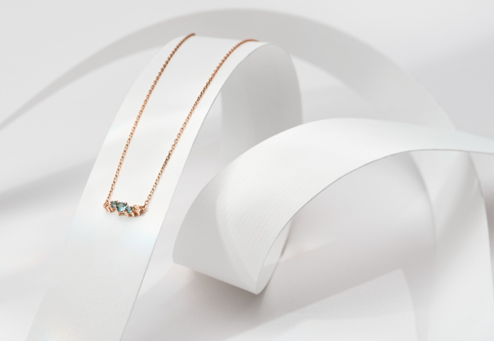 Obrazek Naszyjnik LOEE Sparkle z różowego złota z topazami i morganitami