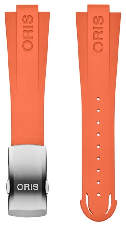Obrazek Gumowy Pasek Oris Aquis 22 z Zapinką - Pomarańczowy