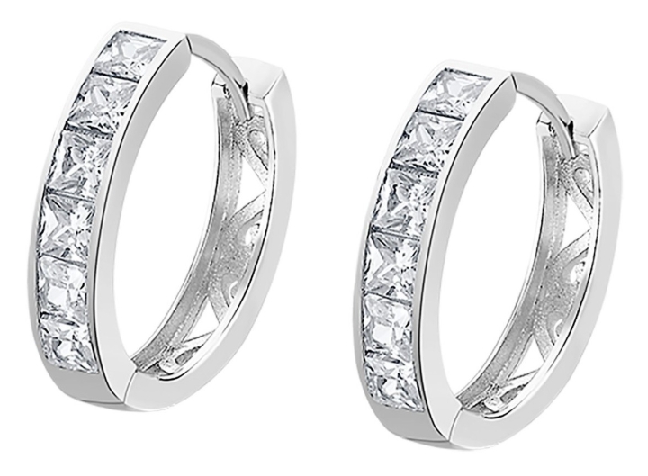 Obrazek LOTUS SILVER kolczyki HOOPS