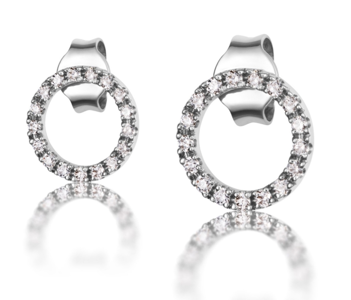 Obrazek Kolczyki LOEE Pure z białego złota z diamentami