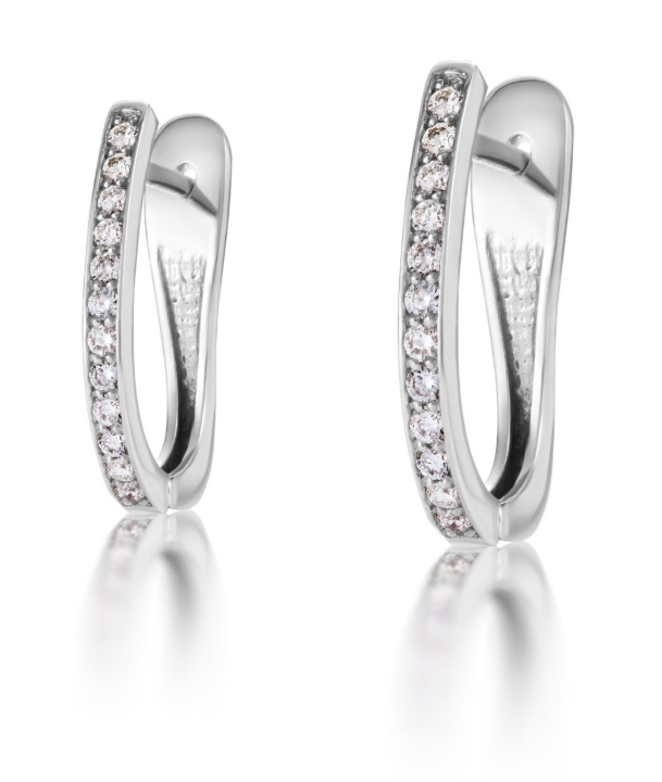 Obrazek Kolczyki LOEE Pure z białego złota z diamentami