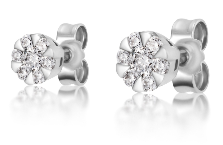 Obrazek Kolczyki LOEE Pure z białego złota z diamentami