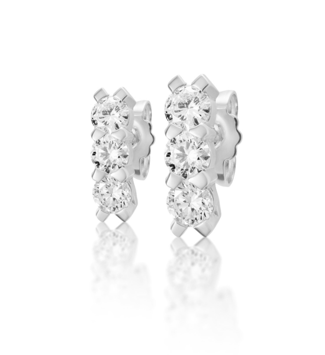Obrazek Kolczyki LOEE Glare z białego złota z diamentami