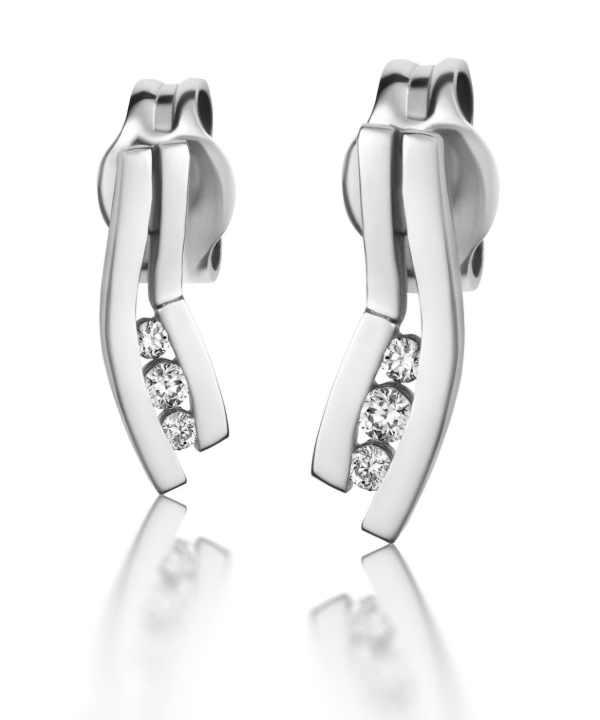 Obrazek Kolczyki LOEE Essence z białego złota z diamentami