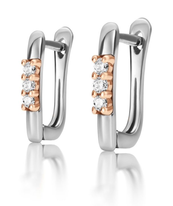 Obrazek Kolczyki LOEE Essence z białego złota z diamentami