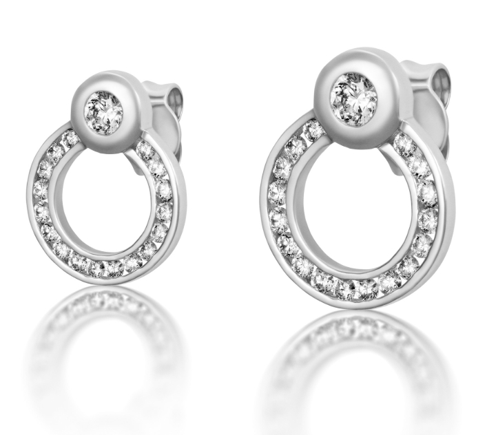 Obrazek Kolczyki LOEE z białego złota z diamentami