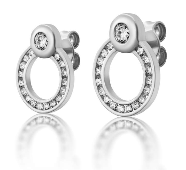 Obrazek Kolczyki LOEE z białego złota z diamentami