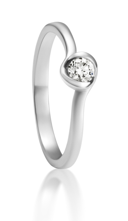 Obrazek Pierścionek LOEE Essence z białego złota z diamentem