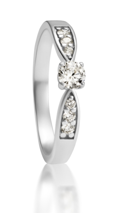 Obrazek Pierścionek LOEE z białego złota z diamentami