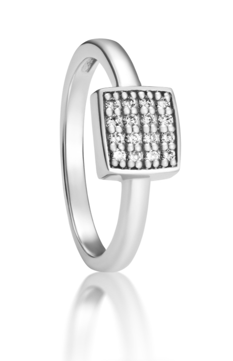 Obrazek Pierścionek LOEE Pure z białego złota z diamentami