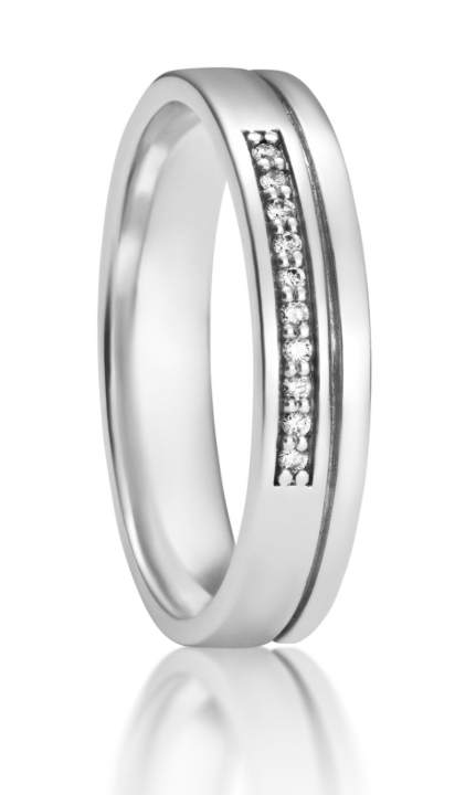 Obrazek Pierścionek LOEE z białego złota z diamentami