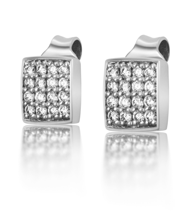 Obrazek Kolczyki LOEE Pure z białego złota z diamentami