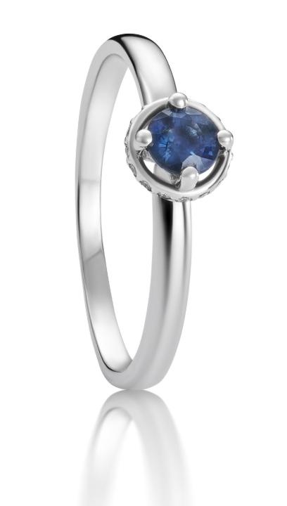 Obrazek Pierścionek LOEE z białego złota z diamentami i szafirami