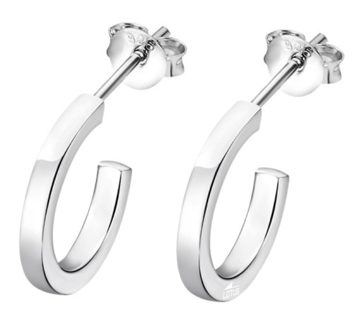 Obrazek LOTUS SILVER kolczyki HOOPS