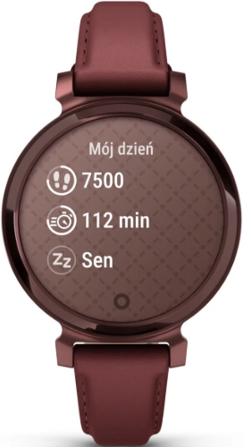 Garmin Lily 2 Classic Dark Bronze ze skórzanym paskem w kolorze Mulberry