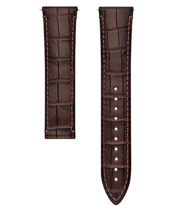 Obrazek Pasek skórzany brązowy bez zapinki