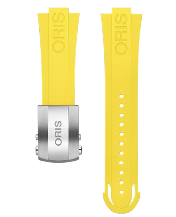 Obrazek pasek kauczukowy żółty z logo