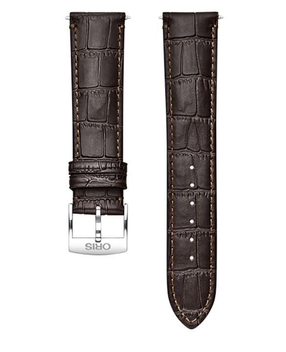 Obrazek Pasek skórzany ciemnobrązowy ze sprzączką