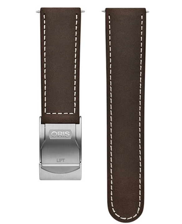 Obrazek Pasek skórzany ciemnobrązowy z zapinką