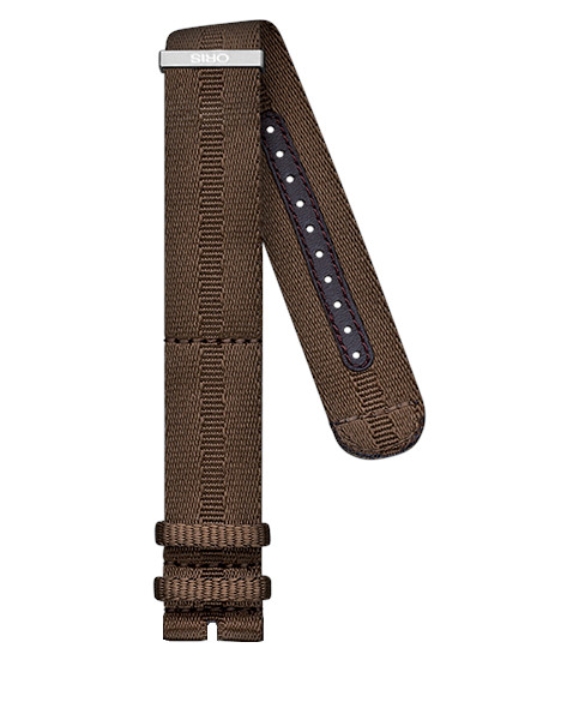 Obrazek Pasek materiałowy brązowy bez sprzączki