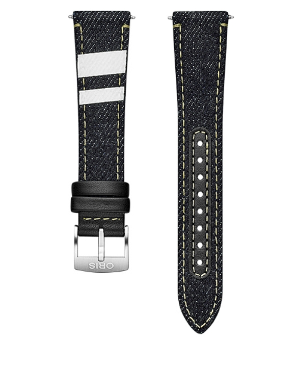 Obrazek pasek materiałowy denim niebieski