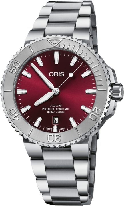 Obrazek Oris Aquis Date Relief Cherry Dial