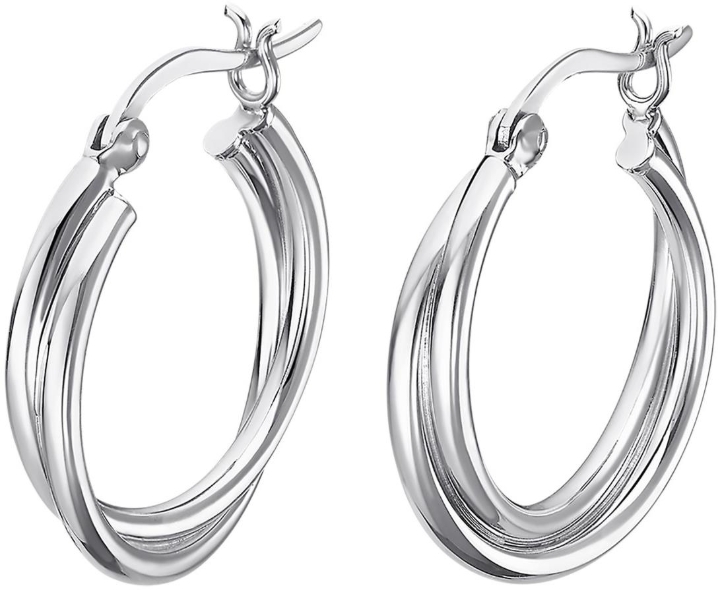 Obrazek LOTUS SILVER kolczyki HOOPS