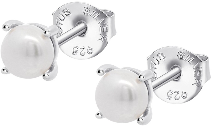 Obrazek LOTUS SILVER kolczyki PEARLS