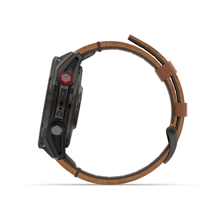 Obrazek Garmin Fenix 8 Pro 47 AMOLED Sapphire, Carbon grey DLC Titanium, pasek Chestnut