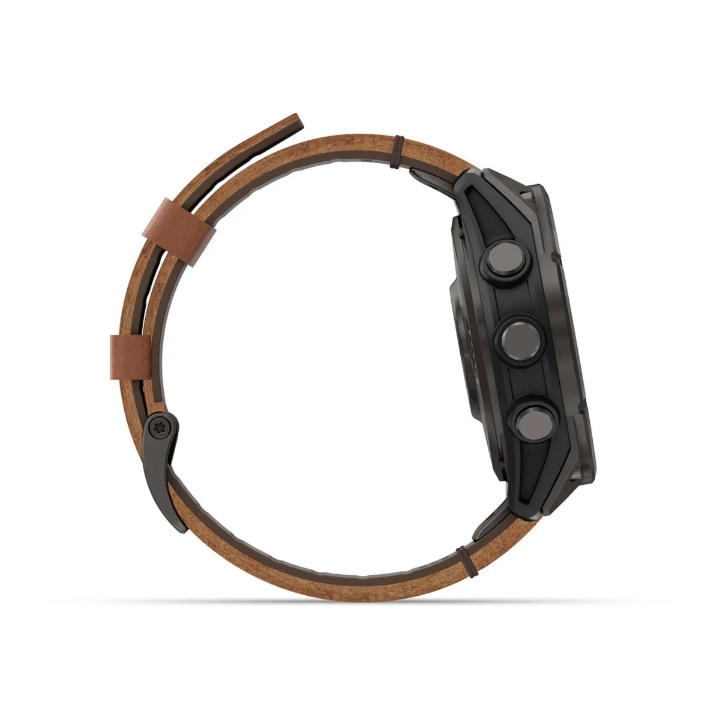 Obrazek Garmin Fenix 8 Pro 47 AMOLED Sapphire, Carbon grey DLC Titanium, pasek Chestnut