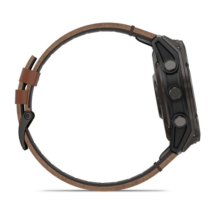 Obrazek Garmin Fenix 8 Pro 51 AMOLED Sapphire, Carbon grey DLC Titanium, pasek Chestnut