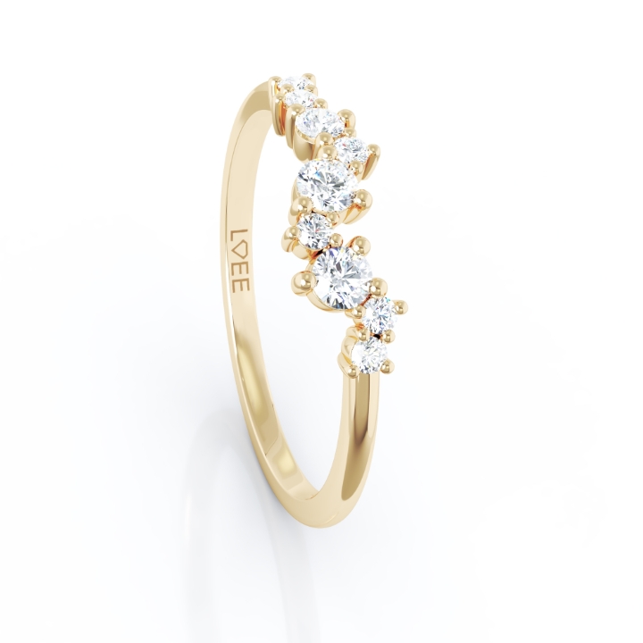 Obrazek Pierścionek LOEE Sparkle z żółtego złota z diamentami