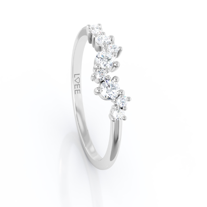 Obrazek Pierścionek LOEE Sparkle z białego złota z diamentami