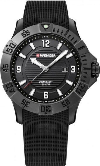 Zegarek SEAFORCE,O43,czarna koperta,czarny gumowy pasek WENGER 01.0641.134