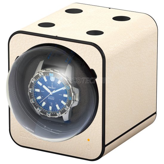 Boxy Fancy Brick rotomat na 1 zegarek, imitacja skóry kremowy, bez zasilacza BECO 309412